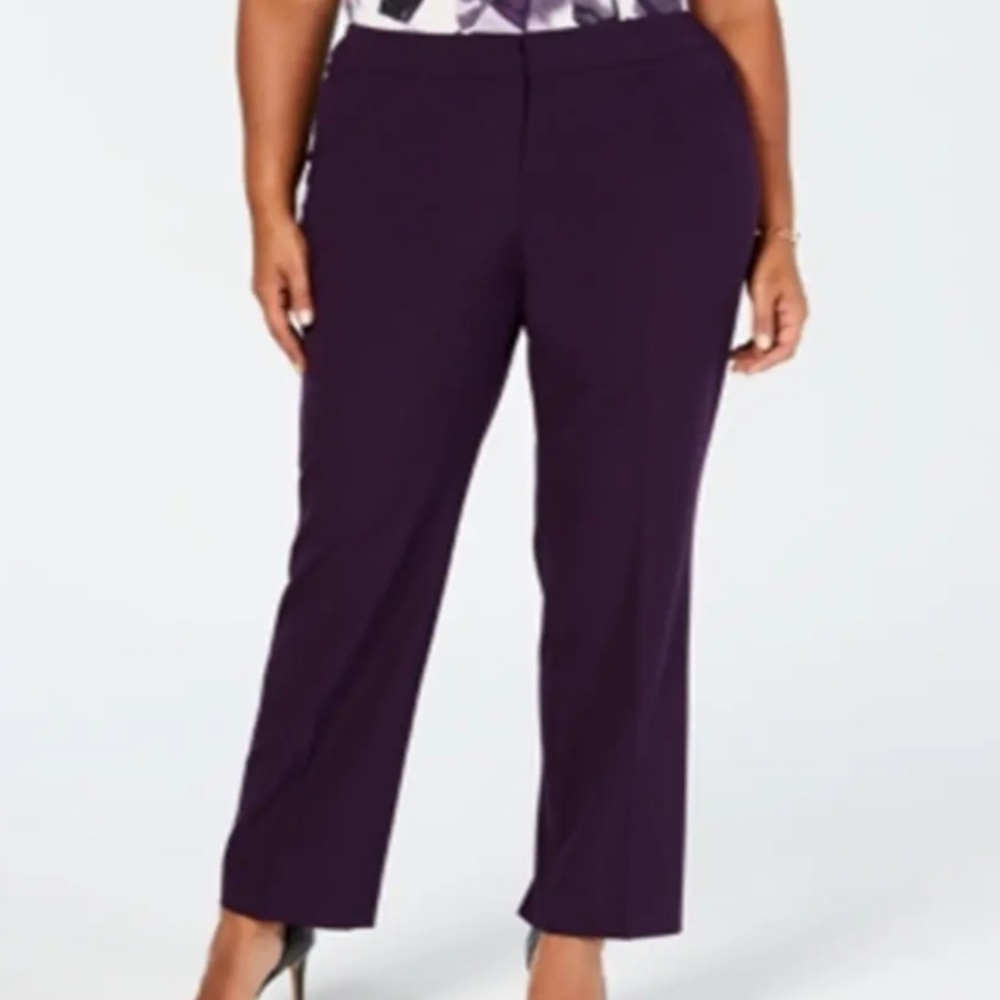Nine West Women's Plus Size Purple Pants Stretch Low Rise Size 22W